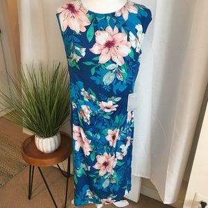 NWT Spense Tropical Print Dress w/Runched Waist